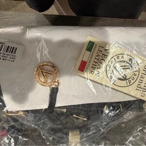 Valentino Orlandi Black and Gold Leather Bag